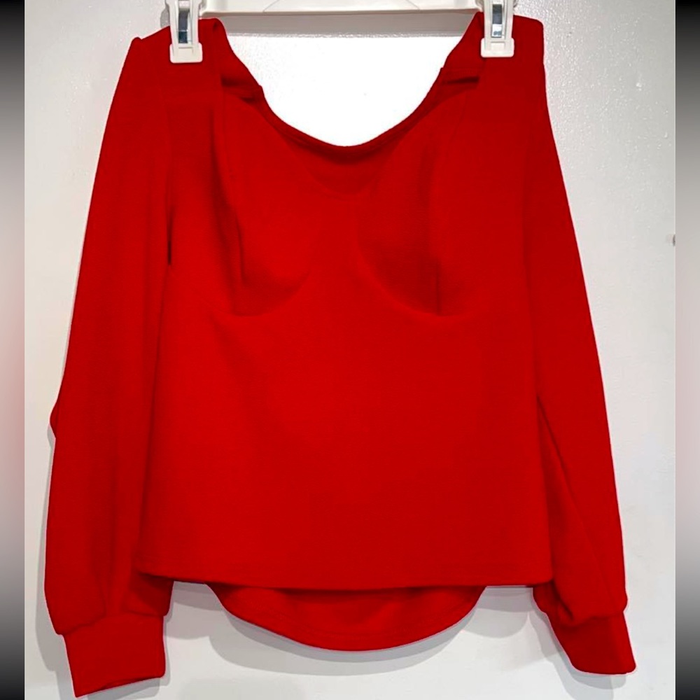 0XL Red Blouse- sexy SHEIN